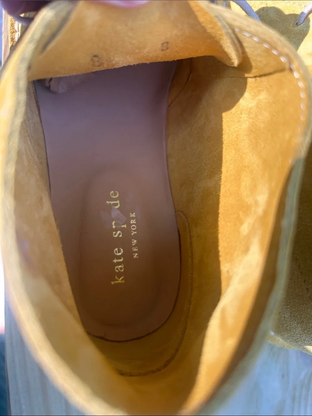Vintage Kate Spade Mustard Suede Chukka Ankle Boots Women’s 8 Boho Preppy
